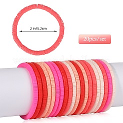 Set di braccialetti elasticizzati da surfista Heishi in argilla polimerica&nbsp;BJEW-SW00125