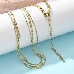 Mehrreihige Halsketten aus 304er Edelstahl mit Boston-Gliederkette für Damen&nbsp;NJEW-C084-02G