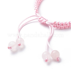 Braccialetto di perline intrecciate con disco pi di quarzo rosa naturale&nbsp;BJEW-JB08793