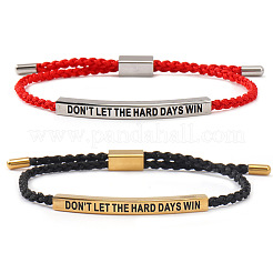 2 Stück Armband mit Motivationsspruch „Lass dich von den harten Tagen nicht unterkriegen“ aus Edelstahl 304&nbsp;FG5463-5