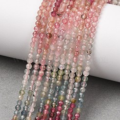Colliers de perles de tourmaline multicolores naturelles à dégradé de couleurs&nbsp;G-D110-A02-04