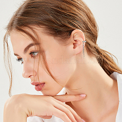 4 Stück 3 Stil Kunststoff Imitation Perle Manschette Ohrringe mit Kristall Strass&nbsp;EJEW-FI0001-30