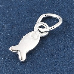 925 Sterling Silber Fisch Charms mit Biegeringen und 925 Stempel&nbsp;STER-R013-03S
