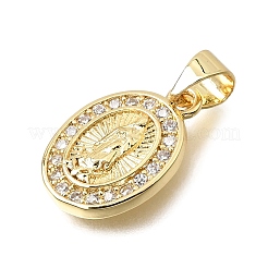 Pendentifs religieux en laiton sertis de micro-pavés de zircone cubique transparente&nbsp;CU-CBAE7DF-10G-02