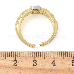 Manschettenfingerringe aus Messing mit Mikropflaster und klarem Zirkonia für Damen&nbsp;RJEW-B112-04GP