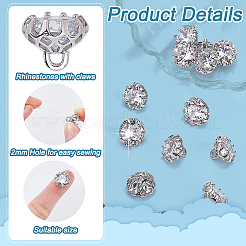 16 bouton à tige en laiton avec zircone cubique transparente&nbsp;DIY-FG0007-35