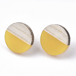 Orecchini in resina e legno&nbsp;EJEW-N017-003A-C04