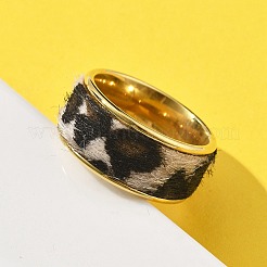 Anillos de dedo de acero inoxidable 304 de 10 mm para mujer&nbsp;RJEW-K248-15D-G