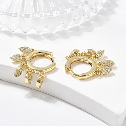Pendientes de aro de circonita cúbica transparente con micro pavé de latón&nbsp;EJEW-K083-45G