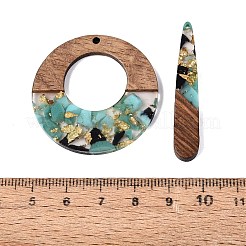 14 Stück 7 Stile transparente Anhänger aus Harz und Walnussholz&nbsp;RESI-N053-15