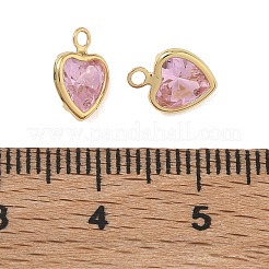 Breloques en laiton avec zircone cubique de micro pave&nbsp;CU-CBABEB3-03G-01