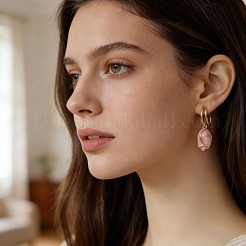 Messing Emaille Ohrclips für Damen&nbsp;WG05889-01