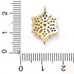 Messing bunter Zirkonia-Anschluss Schneeflocke Anschluss Charms&nbsp;KK-L229-079G-01