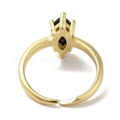 Placage de crémaillère en laiton micro pavé de zircone cubique anneaux réglables&nbsp;RJEW-H228-03G