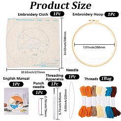 Kits de démarrage de broderie à l'aiguille perforée DIY pour débutants&nbsp;DIY-WH20013-88A