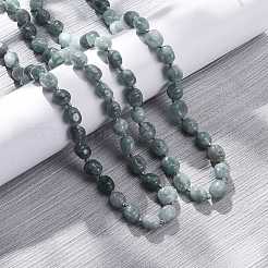 Colliers longs en perles de jade malaisien teinté naturel pour femmes&nbsp;NJEW-F340-A05