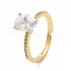 Anillo ajustable de circonita cúbica&nbsp;RJEW-E264-02G