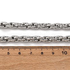 6.5 mm strukturierte Seilkettenhalsketten aus 304 Edelstahl&nbsp;NJEW-T016-17P