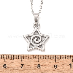 Colliers à pendentif étoile en acier inoxydable 304 avec chaîne câble pour hommes et femmes&nbsp;NJEW-K308-01B-P