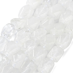 Chapelets de perles en cristal de quartz naturel, perles de cristal de roche, avec des perles de rocaille, facette, losange, 12~15x9~12x9~12mm, Trou: 1~1.2mm, Environ 20~21 pcs/chapelet, 15.20~15.51 pouce (38.6~39.4 cm)