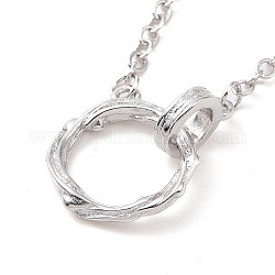 Collier pendentif double anneaux entrelacés, collier de couple en laiton pour hommes, platine, 21.34 pouce (54.2 cm)