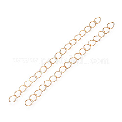 Extensor de cadena de hierro, cadenas del encintado, sin níquel, la luz de oro, 50mm, link: 5~5.5x3.5~4x0.5 mm
