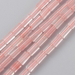 Perle di vetro di quarzo ciliegio fili, cuboide, 3.5~6x2.2x2.2mm, Foro: 0.9 mm, circa 79~83pcs/filo, 15.04~15.24 pollici (38.2~38.7 cm)