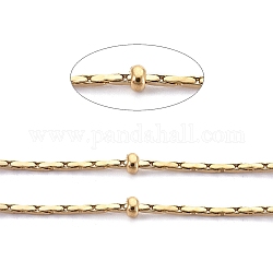 304 Edelstahl coreana Ketten, Rondell mit Perlen, gelötet, golden, 0.8 mm, Unterlegscheibe: 2x1mm, ca. 3.28 Fuß (1m)/Rolle
