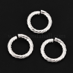 304 anello di salto in acciaio inossidabile, anelli di salto aperti, argento, 13x2mm, diametro interno: 9mm, 12 gauge