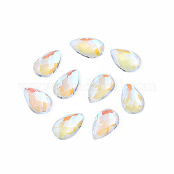 Cabujones de cristal de rhinestone, accesorios de la decoración del arte del clavo, facetados, lágrima, claro ab, 8x5x2mm