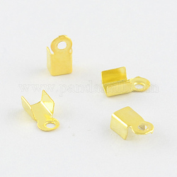Iron Cord Ends, Golden, 6x3mm, Hole: 1mm