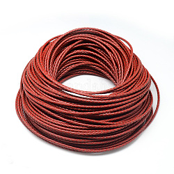 Кожаный плетеный шнур, красные, 6 мм, около 54.68 ярда (50 м) / пачка