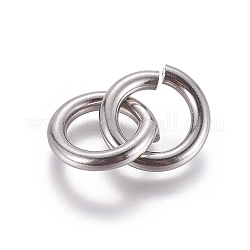 304 anelli di salto in acciaio inox, anelli di salto aperti, colore acciaio inossidabile, 9 gauge, 16.5x3mm, diametro interno: 10.5mm