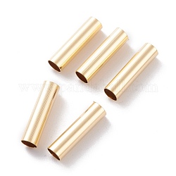 Abalorios de tubo de latón, Plateado de larga duración, tubo, real 24k chapado en oro, 15x4mm, agujero: 3.5 mm