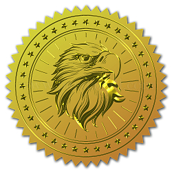 Pegatinas autoadhesivas en relieve de lámina de oro, etiqueta engomada de la decoración de la medalla, patrón de águila, 5x5 cm