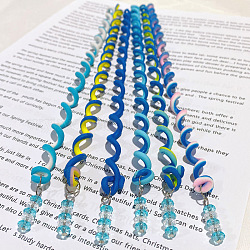 Haarstyling-Twister-Clips aus synthetischem Gummi, geflochtenes Gummi-Haarband, Spiral-Spin-Haarwerkzeug für Mädchen, Frauen, Blau, 240 mm, 6 Stück / Set