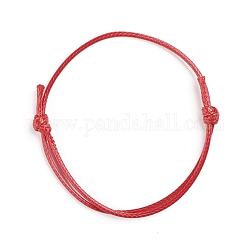 Création de bracelets en corde de polyester ciré coréen, rouge, diamètre réglable: 40~70 mm