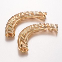 Ferro perline tubo primavera, perline bobina, oro chiaro, 15x78x9mm, Foro: 12x6 mm