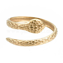 304 anello per polsino aperto con serpente avvolgente in acciaio inossidabile per donna, oro, misura degli stati uniti 6 3/4 (17.1mm)
