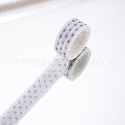 DIYスクラップブック装飾紙テープ  マスキングテープ  スター  ホワイト  15mm  5m /ロール（5.46ヤード/ロール）