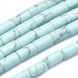 Synthetic Turquoise Beads Strands, Column, 3.5~4x2mm, Hole: 0.7mm