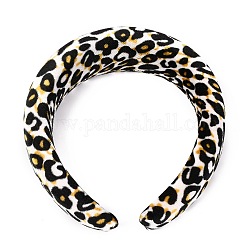 Бархатные резинки для волос, с губкой внутри, леопардовым принтом, чёрные, 15~40 мм, внутренний диаметр: 140x115 мм