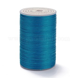Ficelle ronde en fil de polyester ciré, cordon micro macramé, cordon torsadé, pour la couture de cuir, sarcelle, 0.3~0.4mm, environ 174.98 yards (160 m)/rouleau
