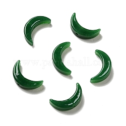 Abalorios de vidrio, hoja, verde oscuro, 25~25.5x14x6mm, agujero: 1.5 mm