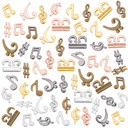 OLYCRAFT 105Pcs Note Resin Filler Music Note Filling Charms Alloy Epoxy Resin Accessories for Resin Crafting and Jewelry Making DIY Necklace Bracelet Earrings -5 Colors