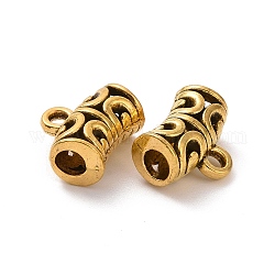 Tibetan Style Alloy Tube Bails, Loop Bails, Hollow Curved Tube, Antique Golden, 12x9.5x6mm, Hole: 1.6mm, Inner Diameter: 3.3mm, 869pcs/1000g