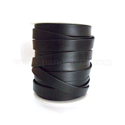 Synthetic Rubber Cord, Wrapped Around White Plastic Spool, Black, 6x1.8mm, about 10~12m/roll