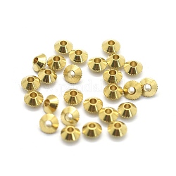 Brass Spacer Beads, Rondelle, Raw(Unplated), 3.5x2mm, Hole: 1.2mm