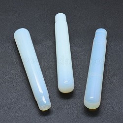 Perles d'opalite, pas de trous / non percés, pour création de fil enroulé pendentif , colonne, 71.5x12~12.5mm
