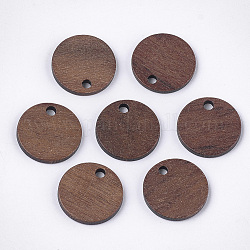 Pendentifs en bois de noyer, plat rond, chameau, 15.5x2~3mm, Trou: 2mm